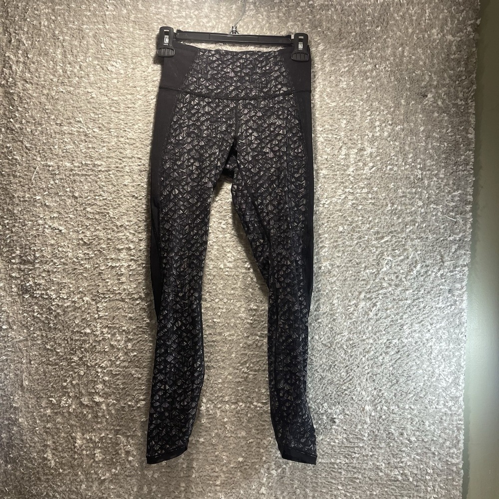 Lululemon Featherlight Leggings 4 Mesh Details Sporty Training Preppy 25" Inseam